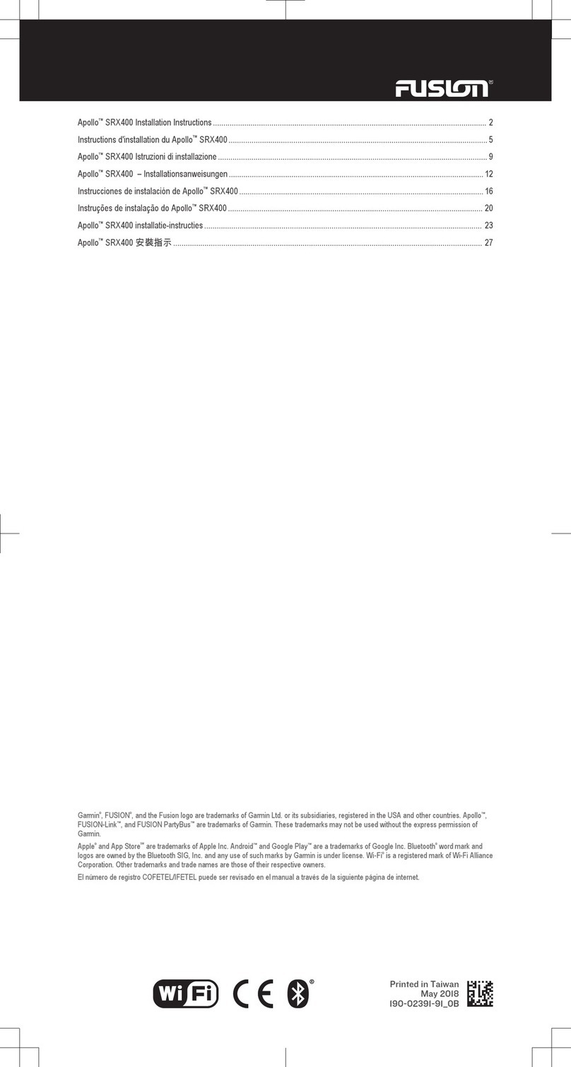Fusion Apollo SRX400 installation instructions