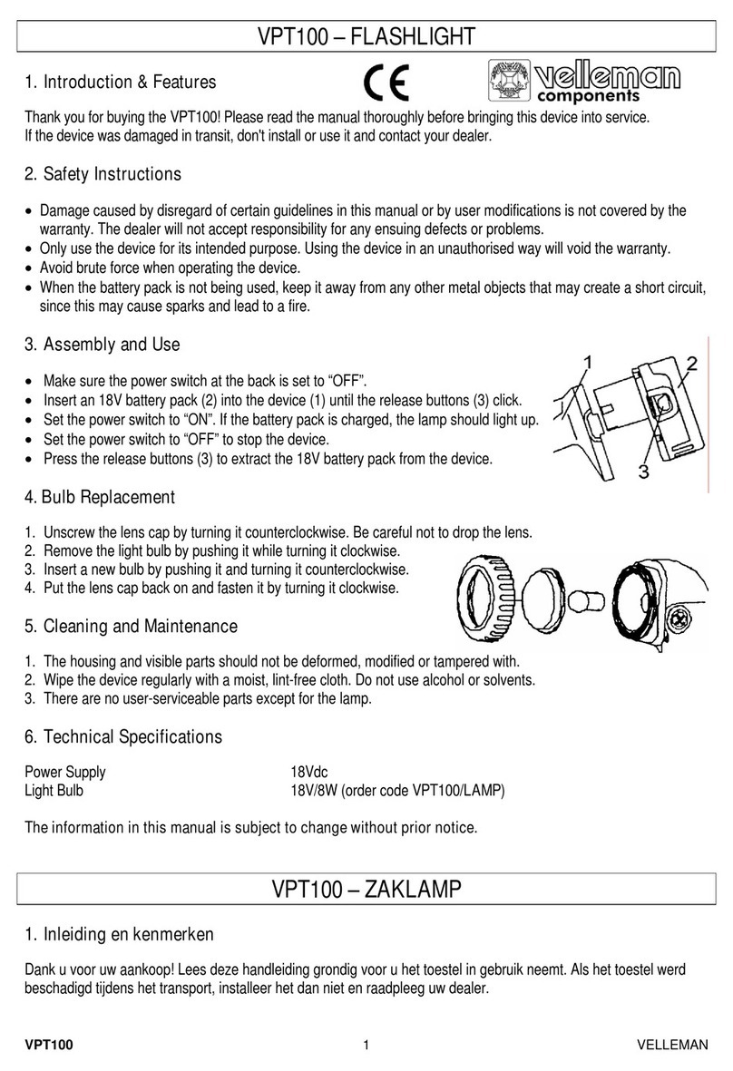 Velleman VPT100 User manual