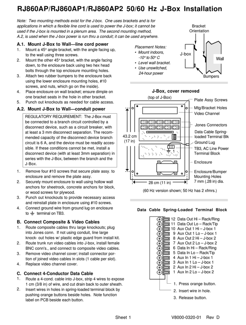 American Dynamics RJ860AP Series User manual