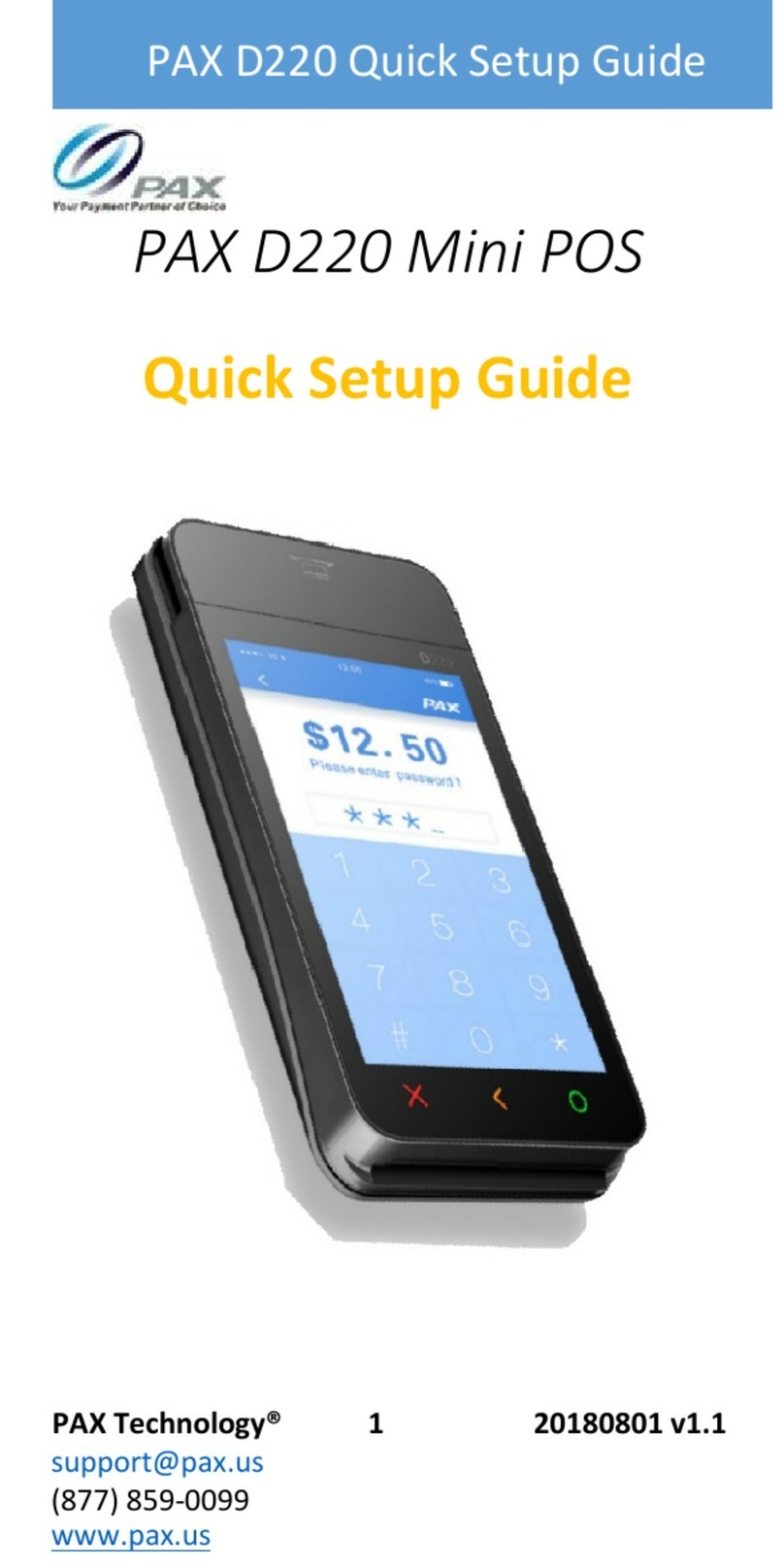 Pax Technology D220 User manual