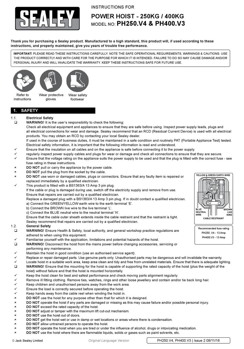 Sealey PH250.V4 User manual