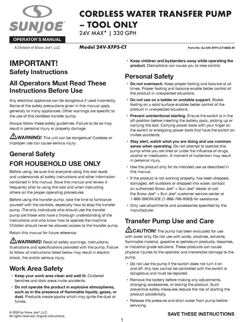 sunjoe 24V-XFP5-CT Operator's manual