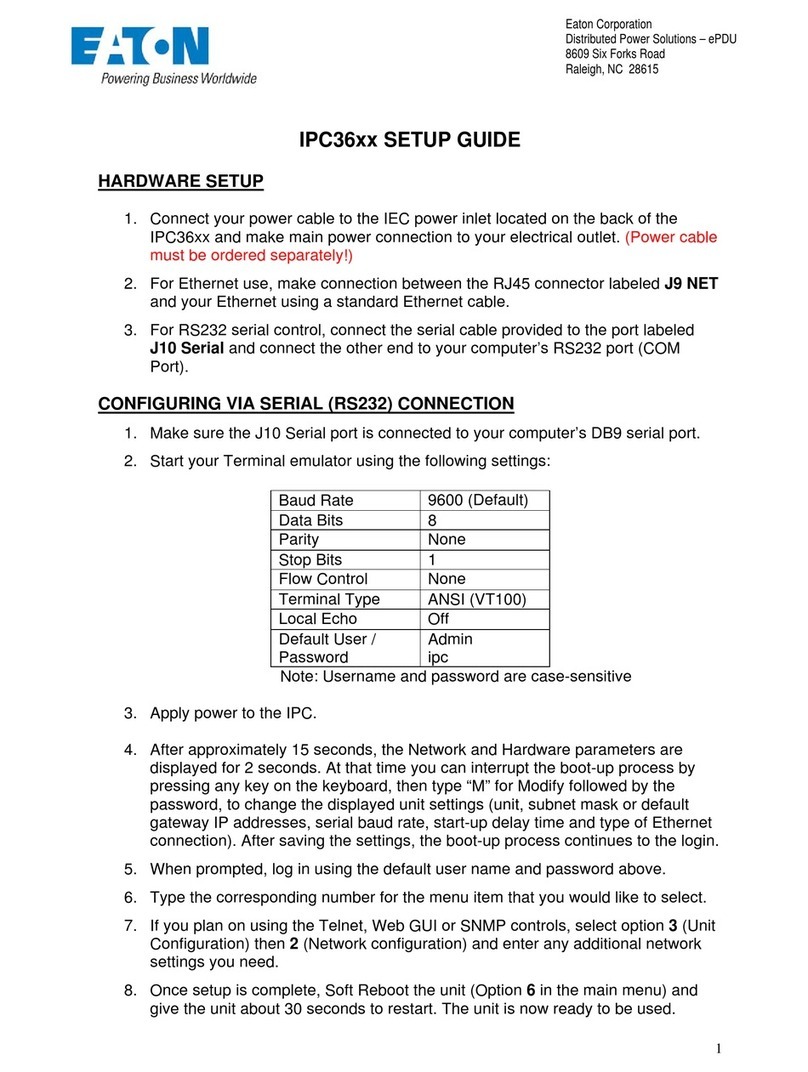 Eaton IPC36 Series User manual