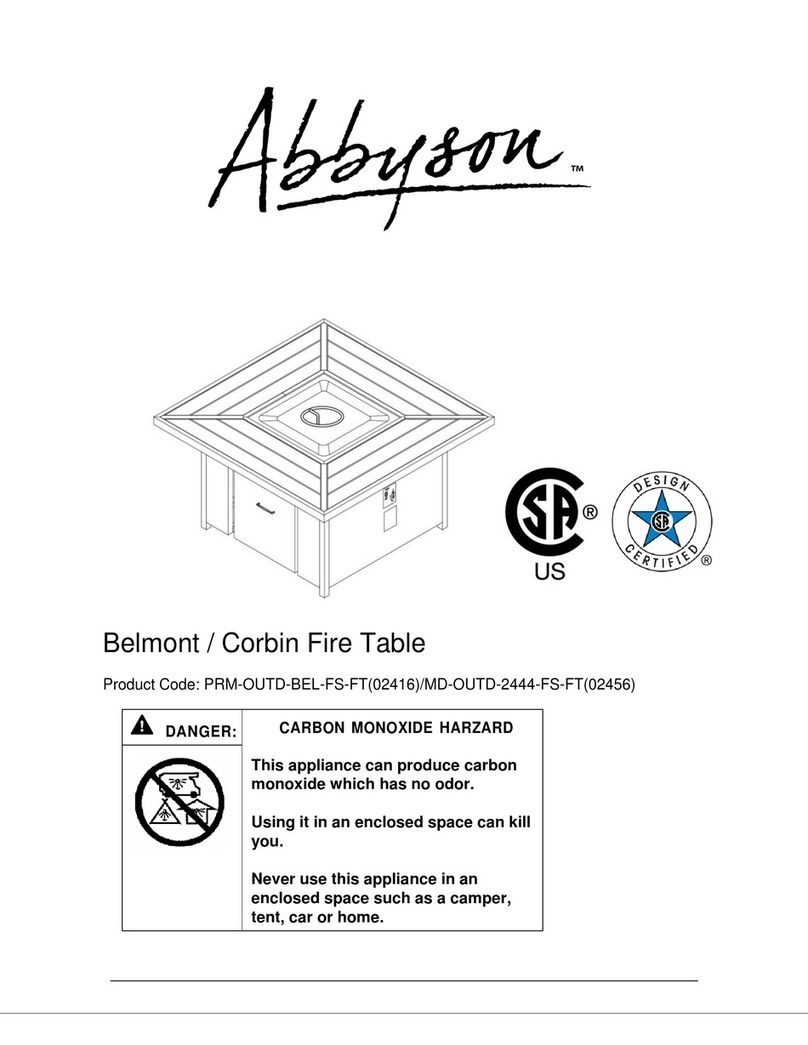 Abbyson Belmont Fire Table Assembly instructions
