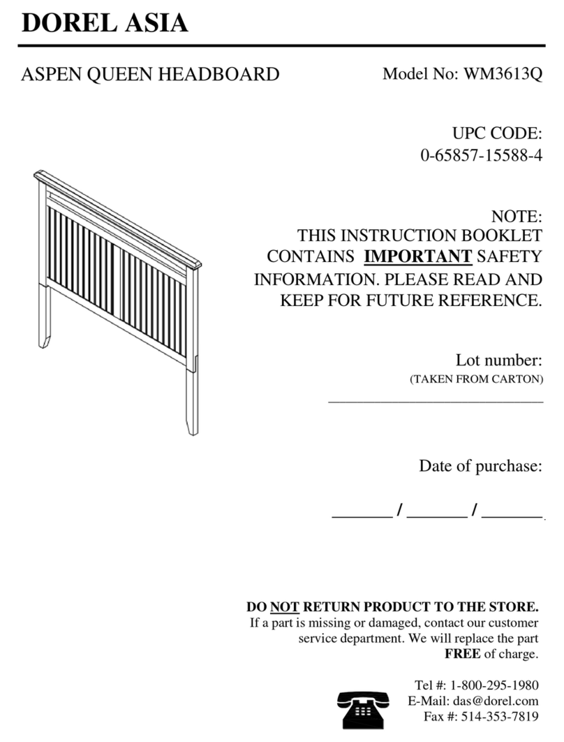 Dorel Asia ASPEN QUEEN HEADBOARD User manual Dorel Asia ASPEN QUEEN HEADBOARD User manual