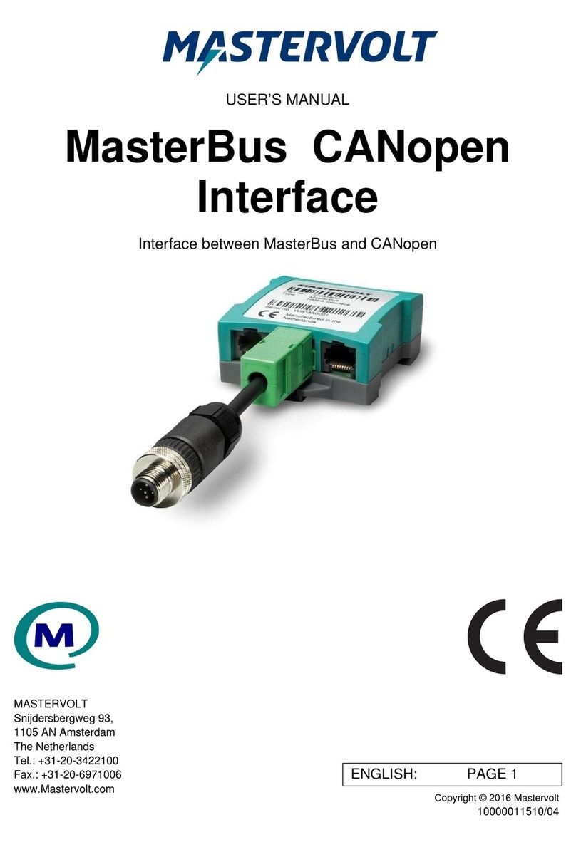 Mastervolt MasterBus CANopen Interface User manual