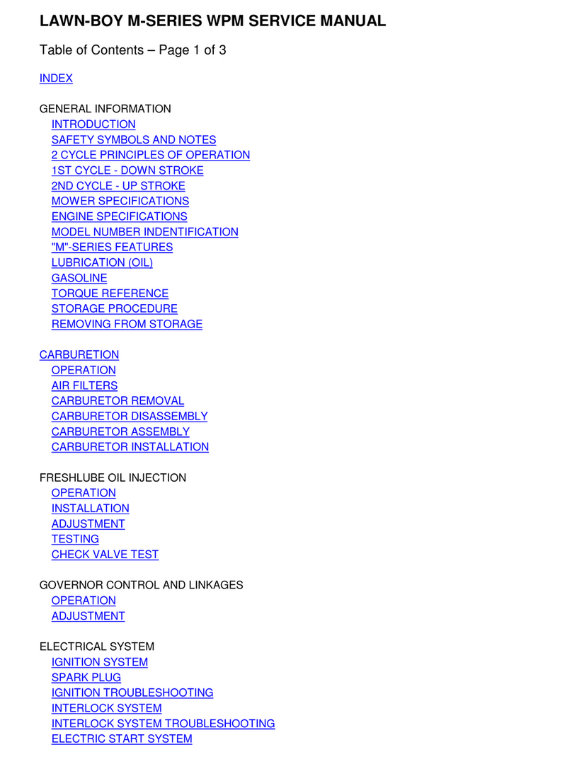 Lawn-Boy M Series Service manual