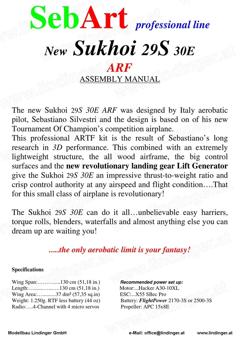 Modellbau Lindinger Sukhoy 29S 30E ARF Assembly manual
