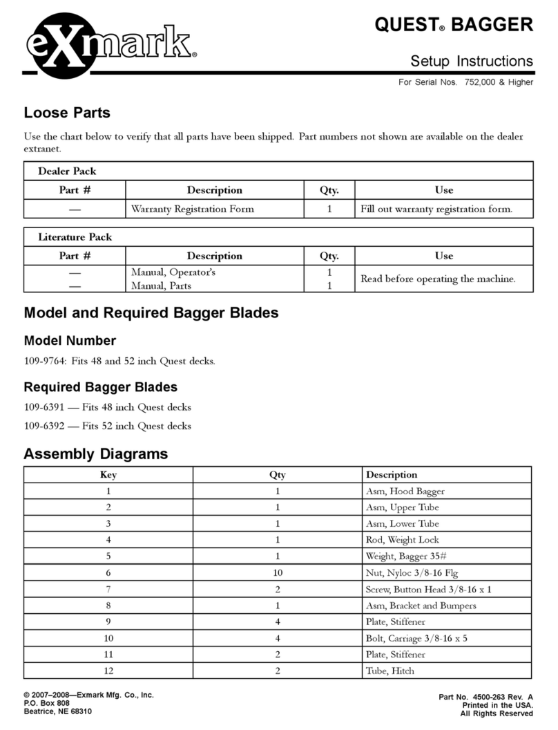 Exmark Quest Bagger Setup instructions