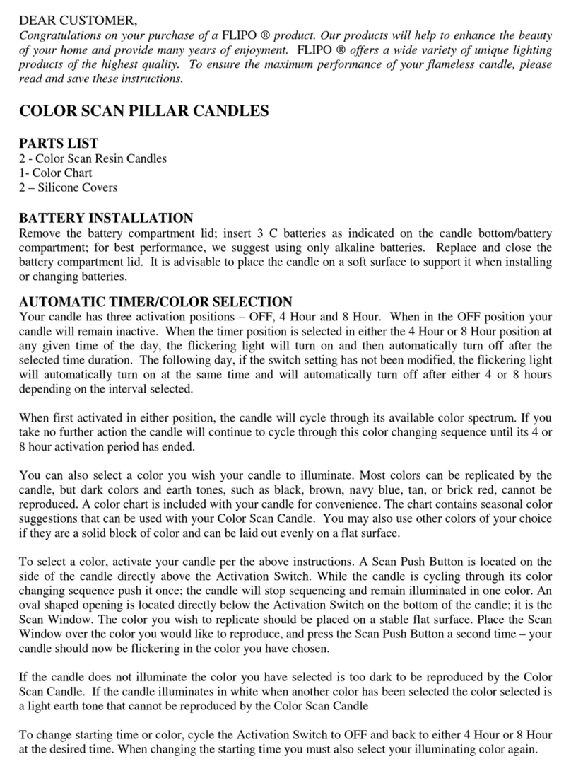 Flipo Color Scan Resin Candles manual
