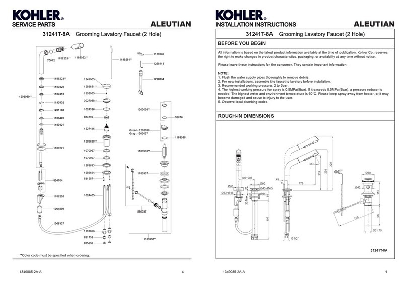 Kohler ALEUTIAN 31241T-8A User manual