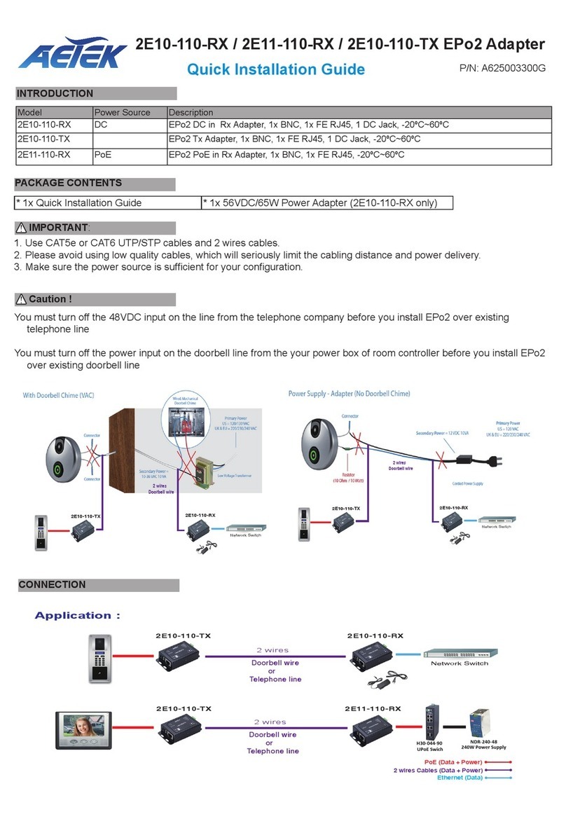 AETEK 2E10-110-RX Quick installation guide