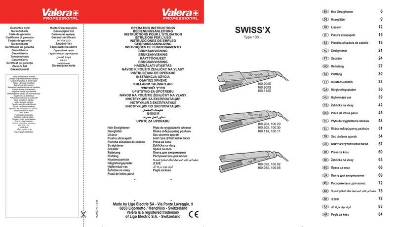 Valera professional SWISS'X 100 Series User manual