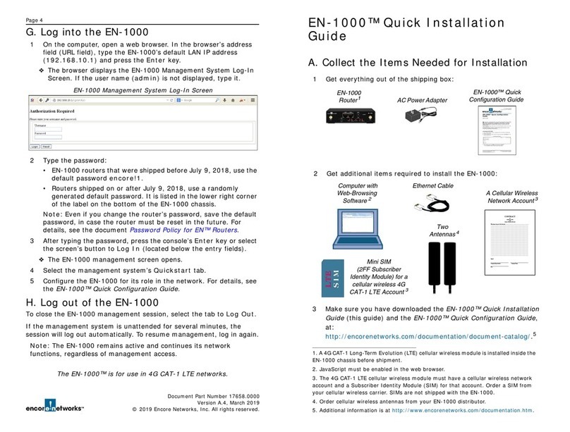 Encore Networks EN-1000 User manual