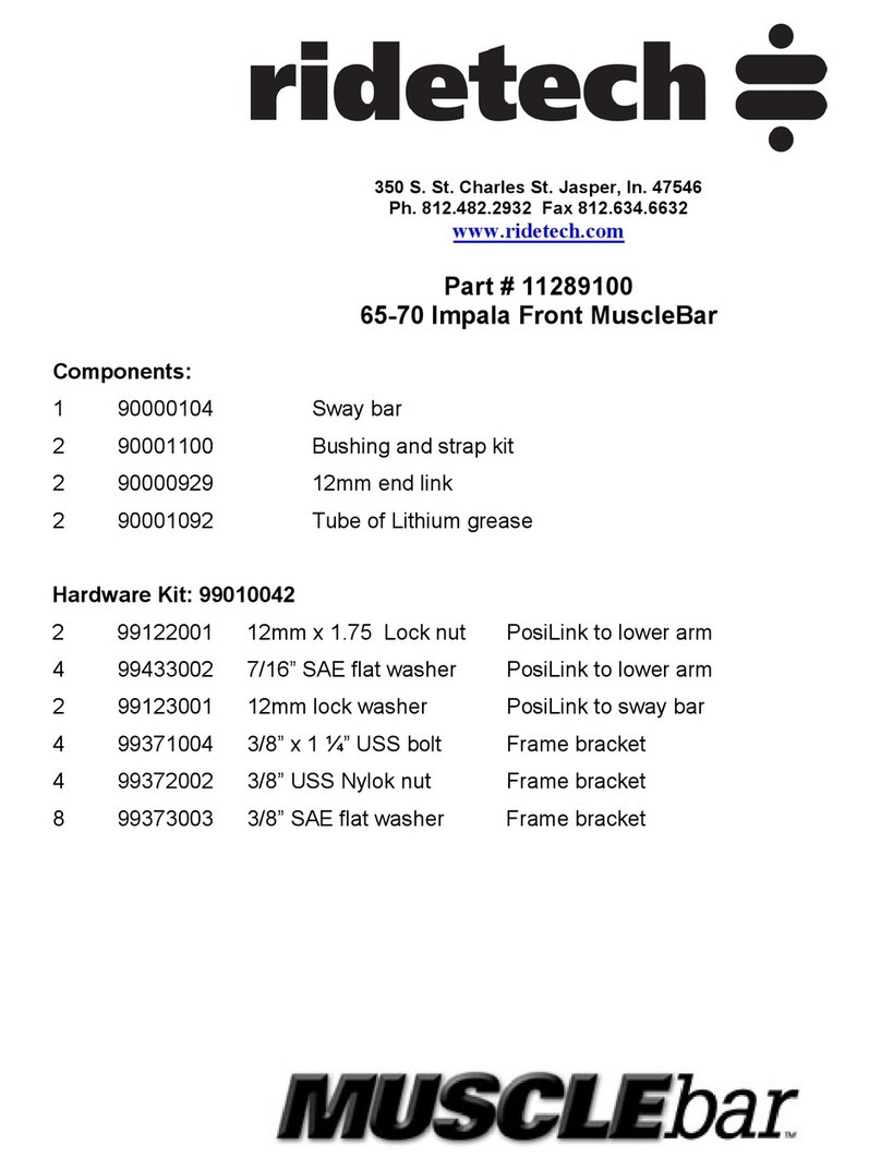 Ridetech MuscleBar 11289100 quick guide