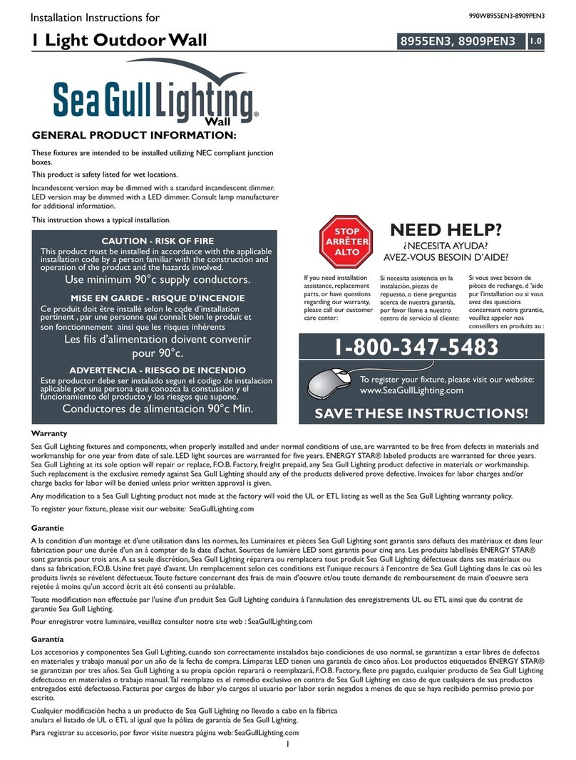 Sea gull lighting 8955EN3 installation instructions Sea gull lighting 8955EN3 installation instructions