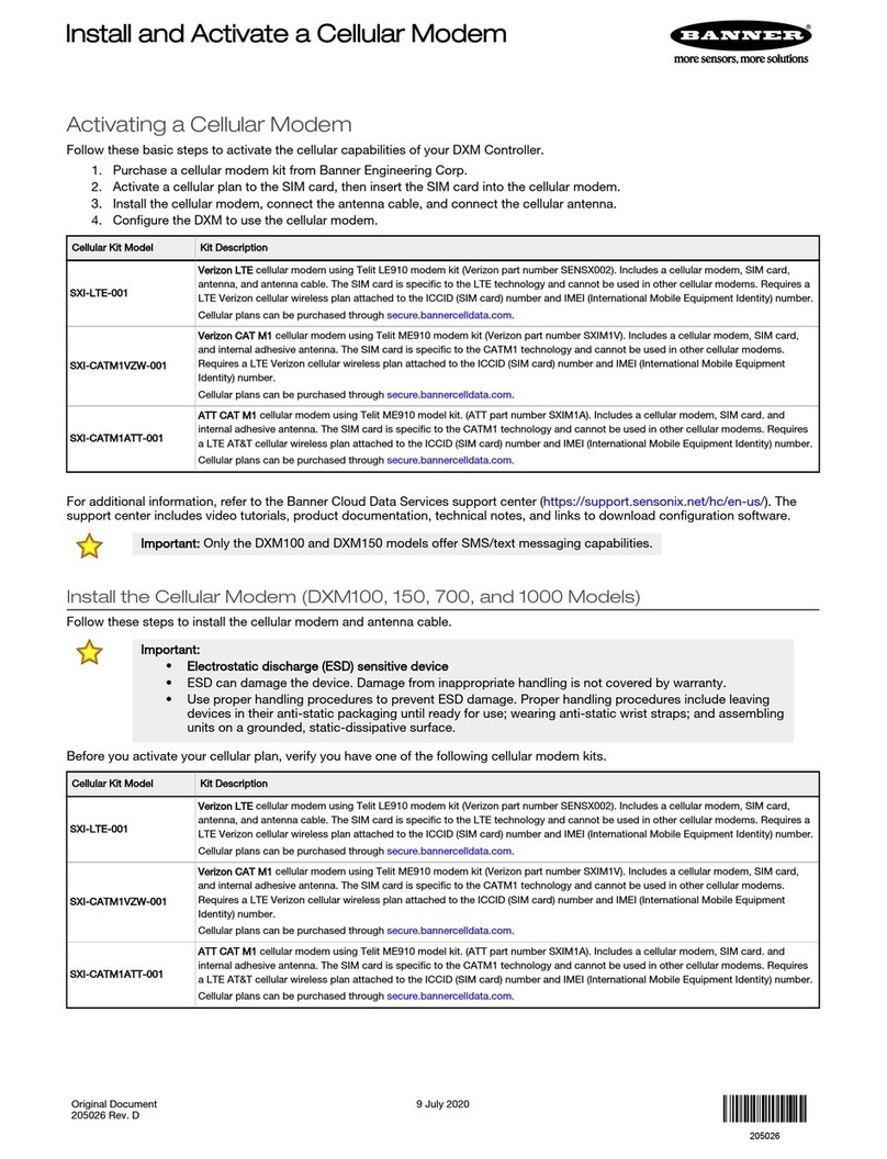 Banner SXI-LTE-001 User manual