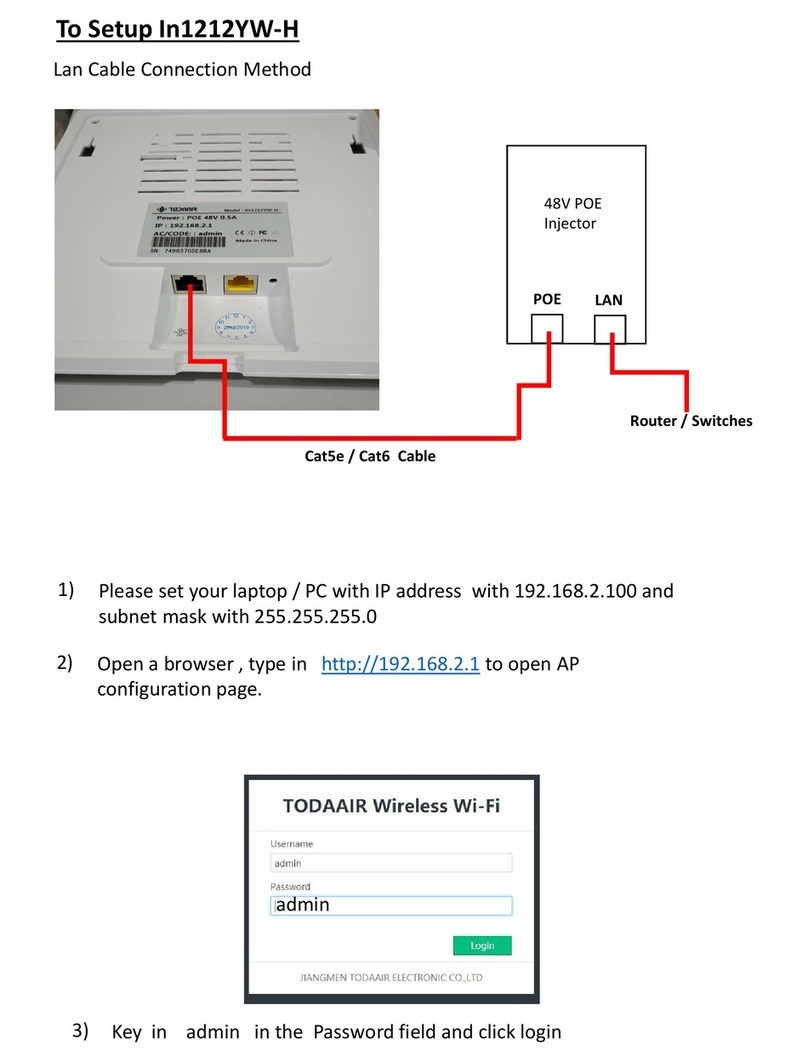 TODAAIR In1212YW-H Setup Instruction TODAAIR In1212YW-H Setup Instruction