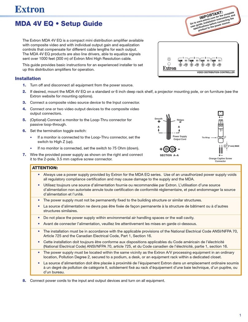 Extron electronics MDA 4V EQ User manual