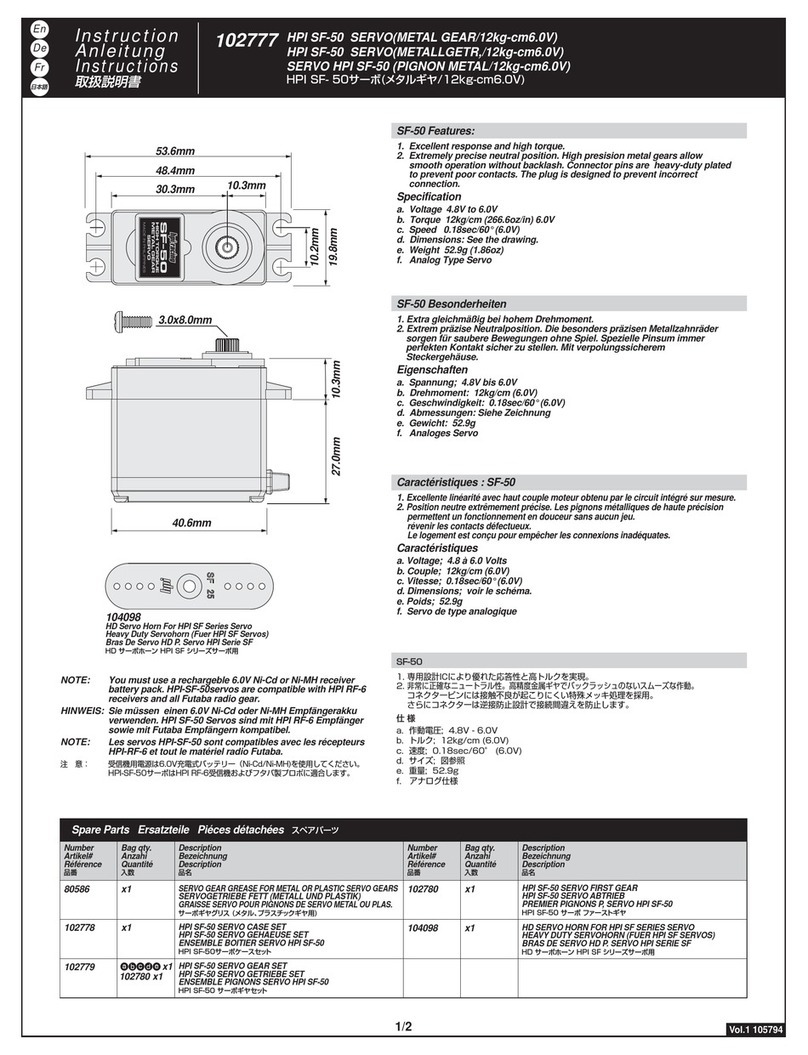 HPI Racing SF-50 instructions