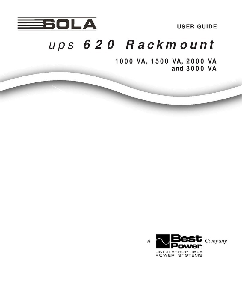 Best Power SOLA UPS 620 Rackmount Series user guide