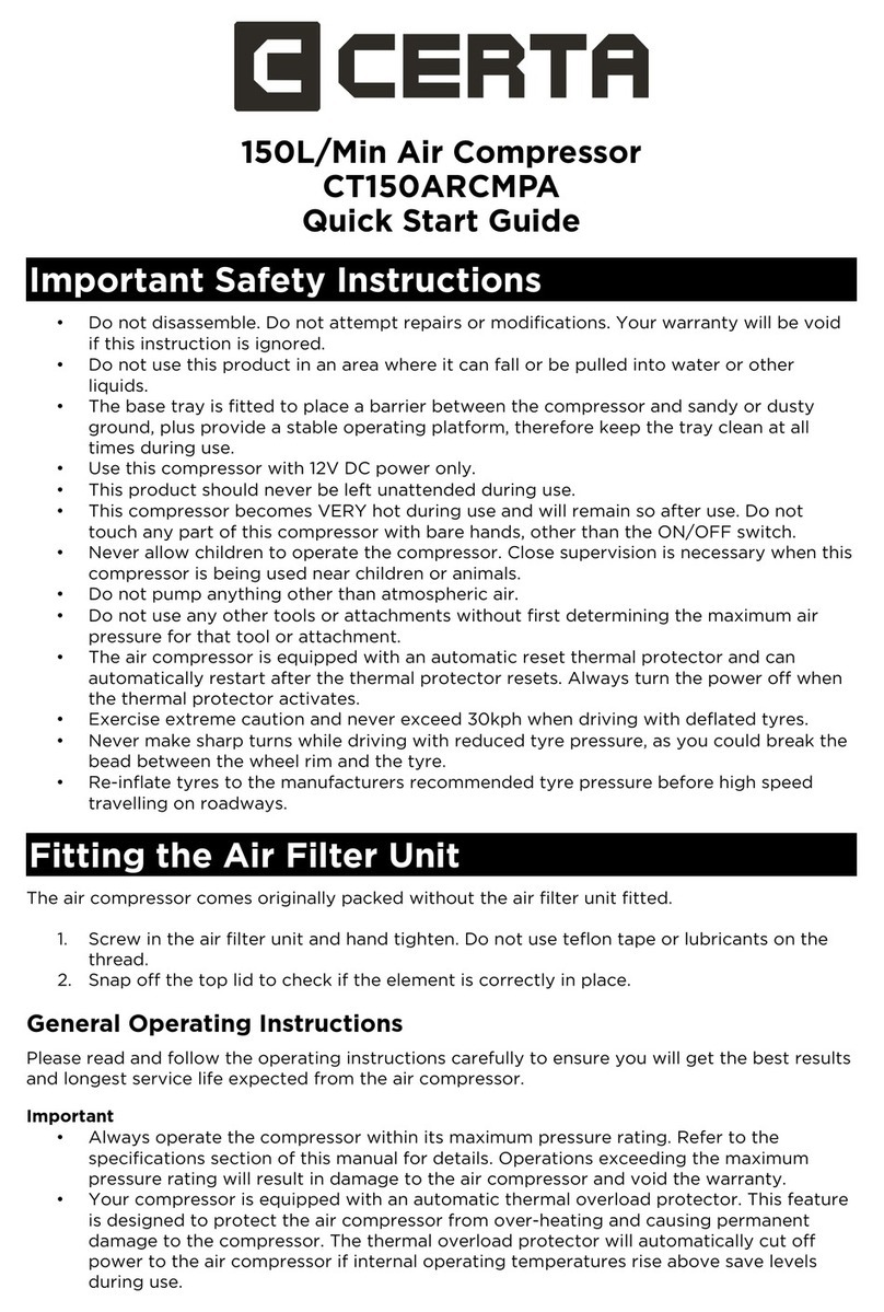 Certa CT150ARCMPA quick start guide