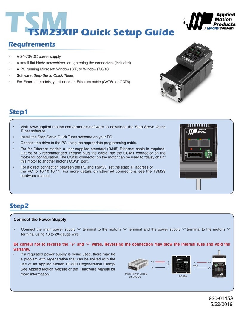 Moons' Applied Motion Products TSM23XIP Quick setup guide