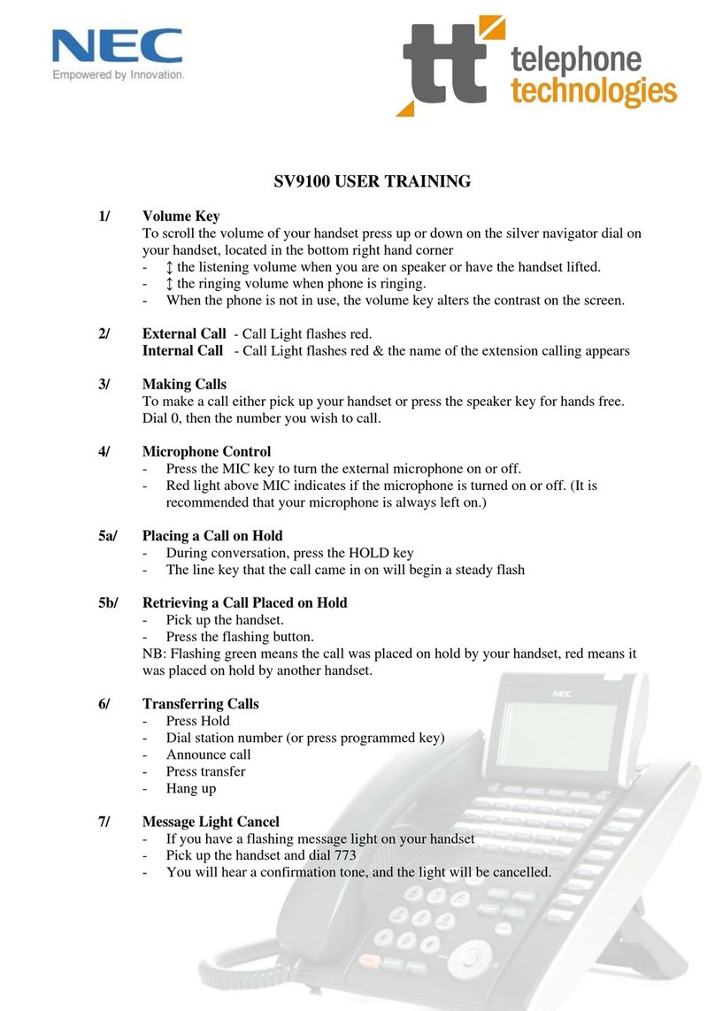 NEC Univerge SV9100 Installation guide