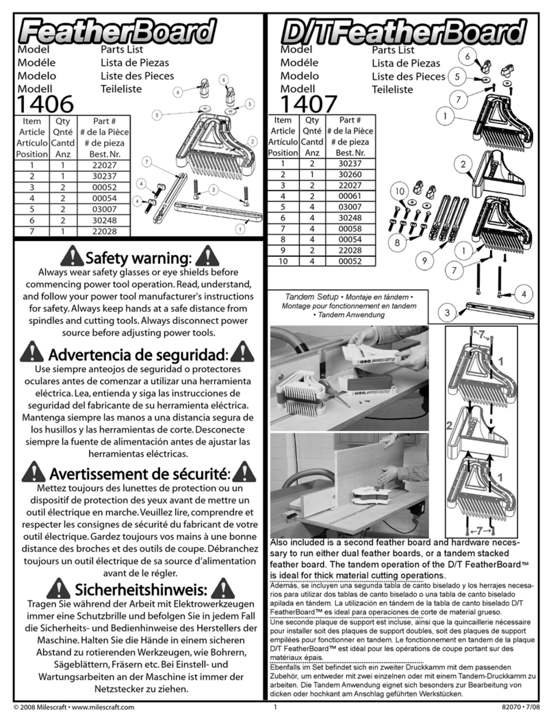 Milescraft FeatherBoard 1406 User manual