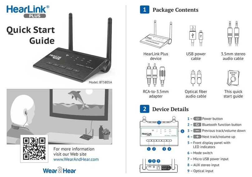 Wear & Hear HearLink Plus BT5805A quick start guide