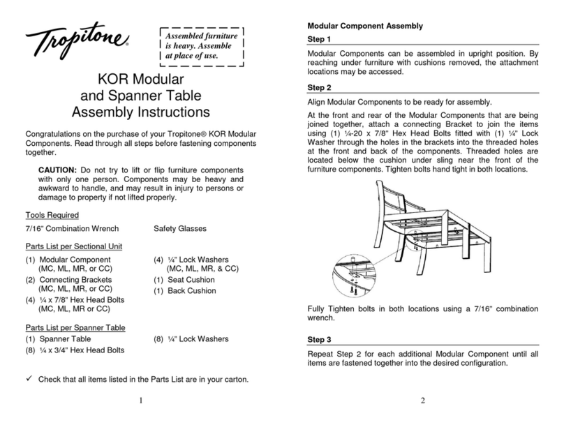 tropitone KOR Assembly instructions tropitone KOR Assembly instructions