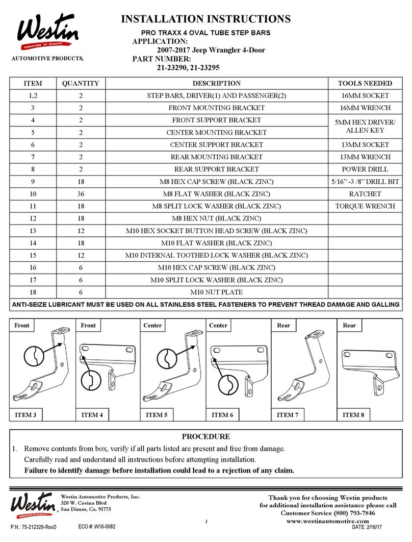 Westin 21-23290 installation instructions Westin 21-23290 installation instructions