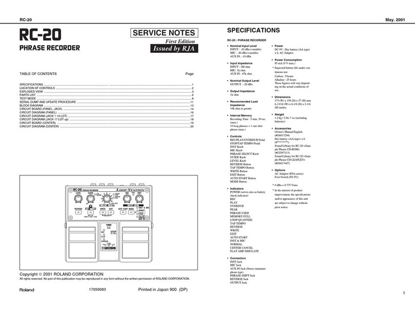 Roland RC-20 Operating and maintenance manual Roland RC-20 Operating and maintenance manual