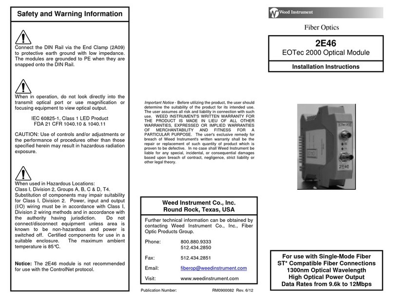weed instrument EOTec 2000 installation instructions