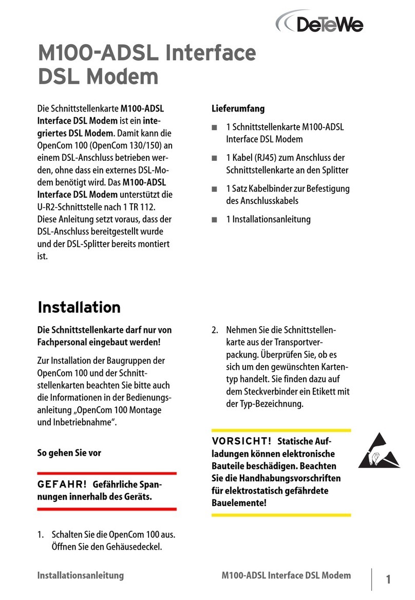 DETEWE M100-ADSL installation instructions