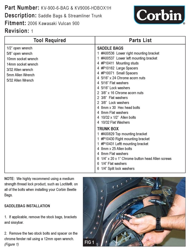 Corbin KV-900-6-BAG quick guide