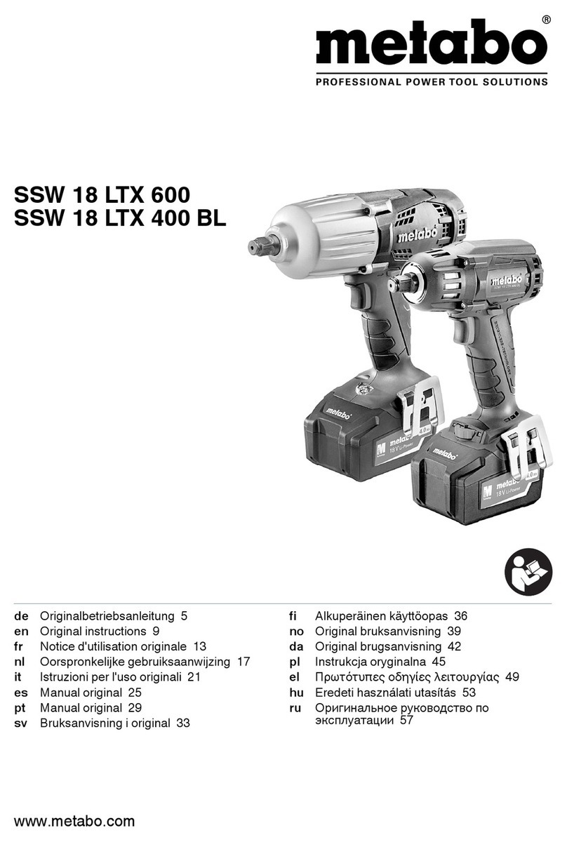 Metabo SSW 18 LTX 600 User manual