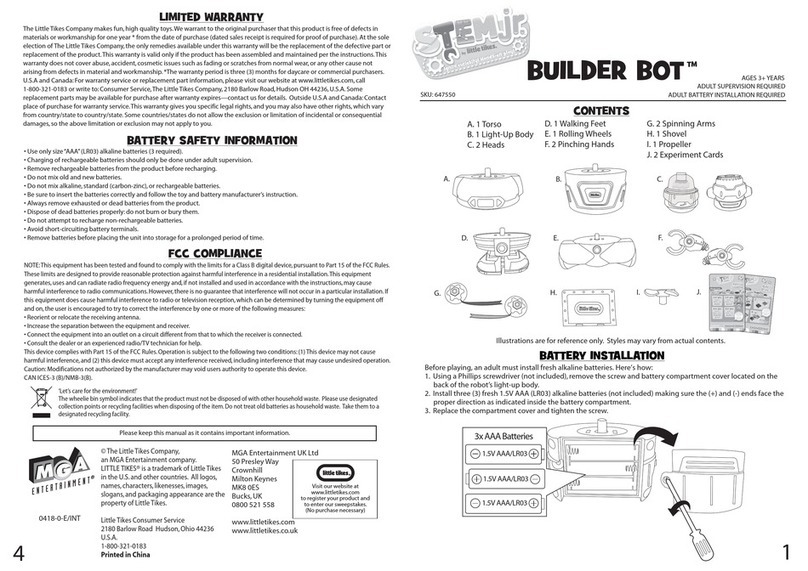MGA Entertainment little tikes STEM jr. BUILDER BOT 647550 User manual