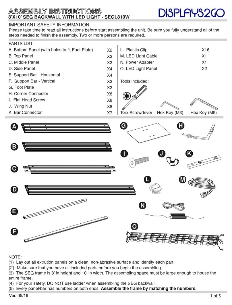 Displays2go SEGL810W Assembly instructions Displays2go SEGL810W Assembly instructions