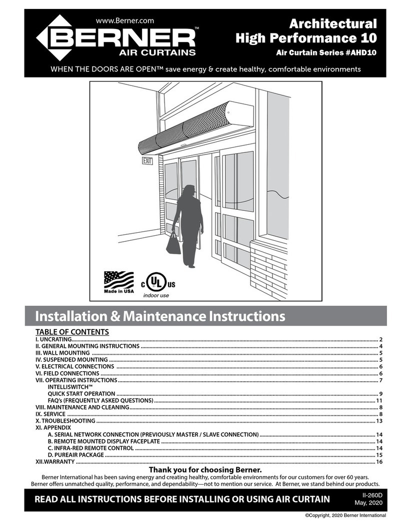 Berner Architectural High Performance 10 Installation and operating instructions