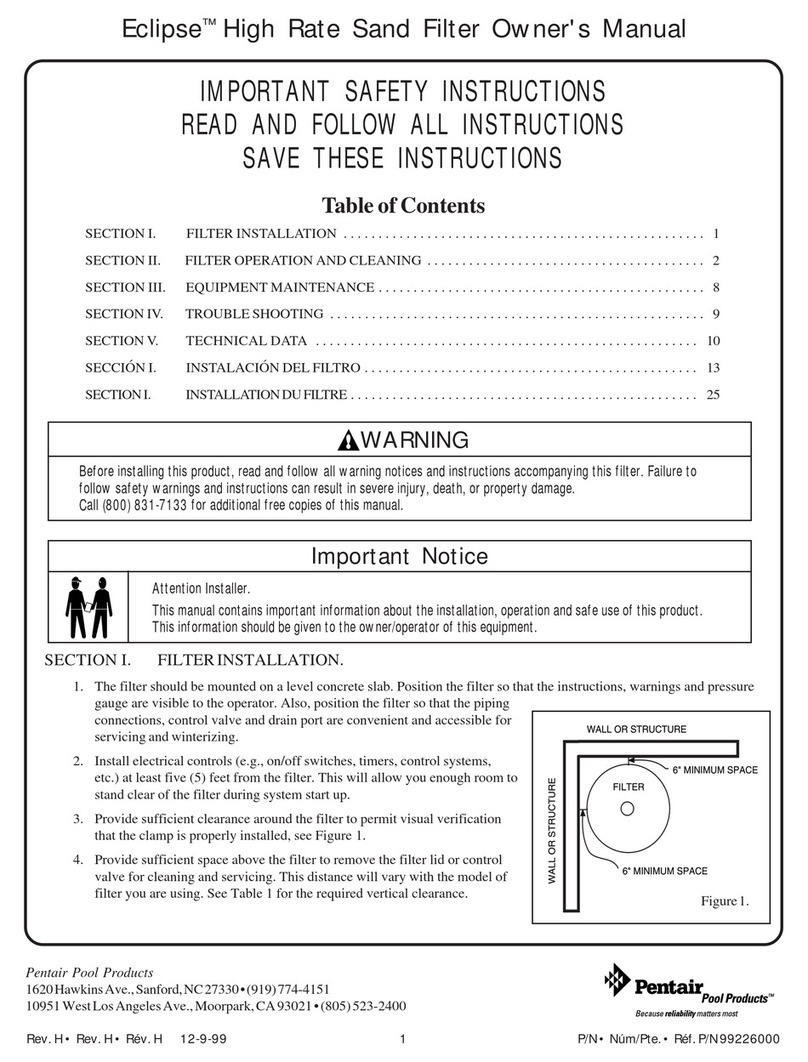 Pentair Eclipse 58920100 User manual
