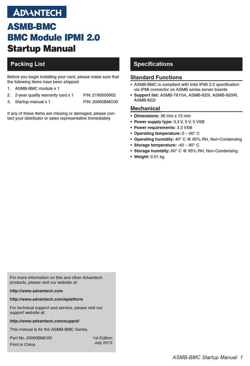 Advantech ASMB-BMC Installation and operation manual Advantech ASMB-BMC Installation and operation manual