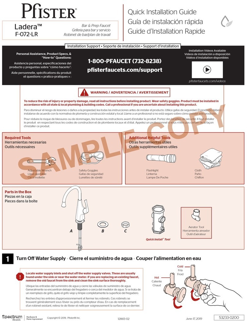 Spectrum Pfister Ladera F-072-LR User manual