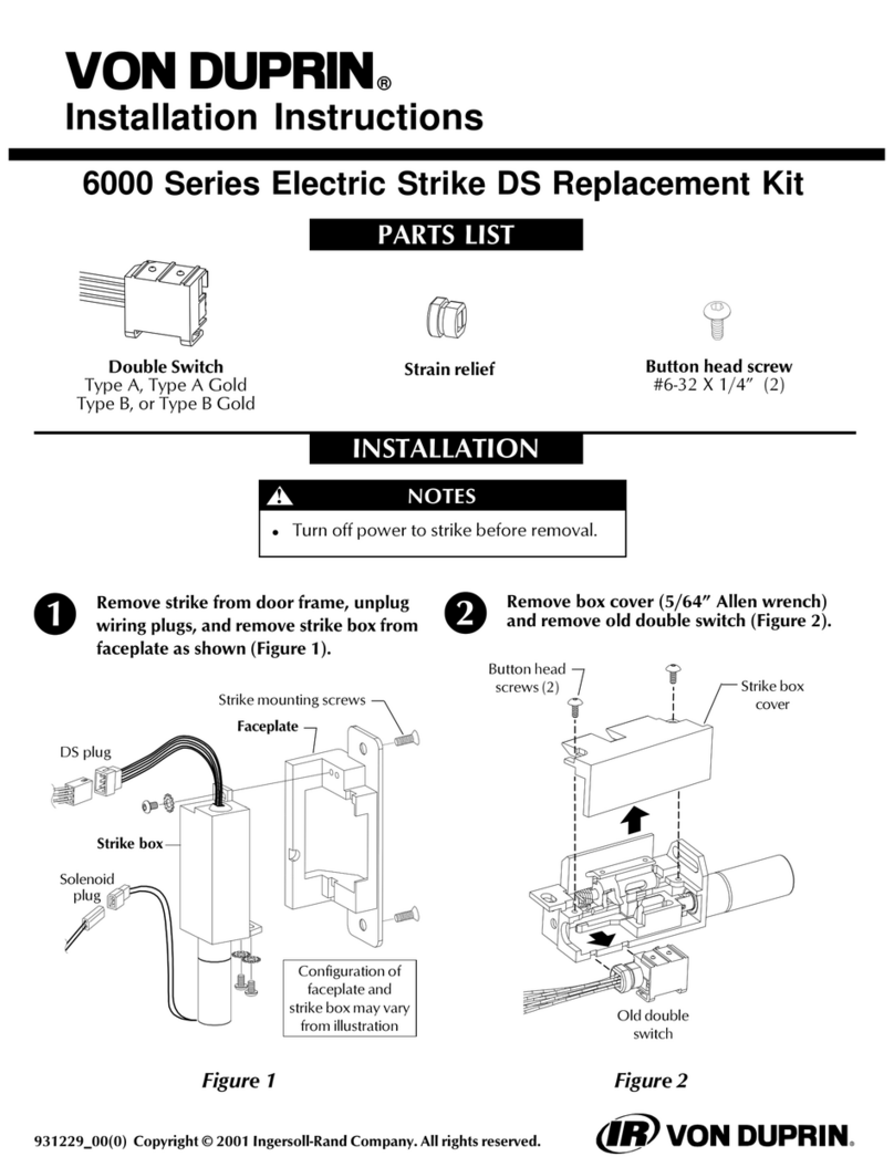 Ingersoll-Rand Von Duprin 6000 Series User manual