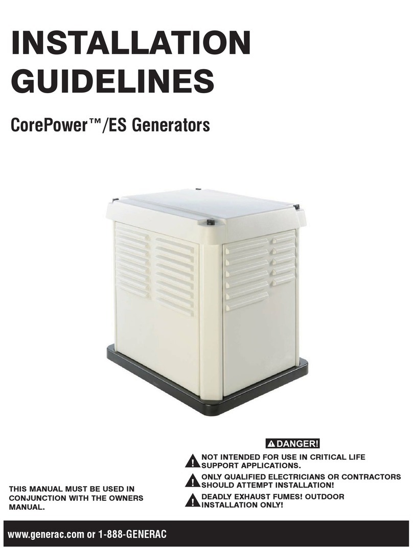 Generac Power Systems CorePower/ES Generator Installation guidelines