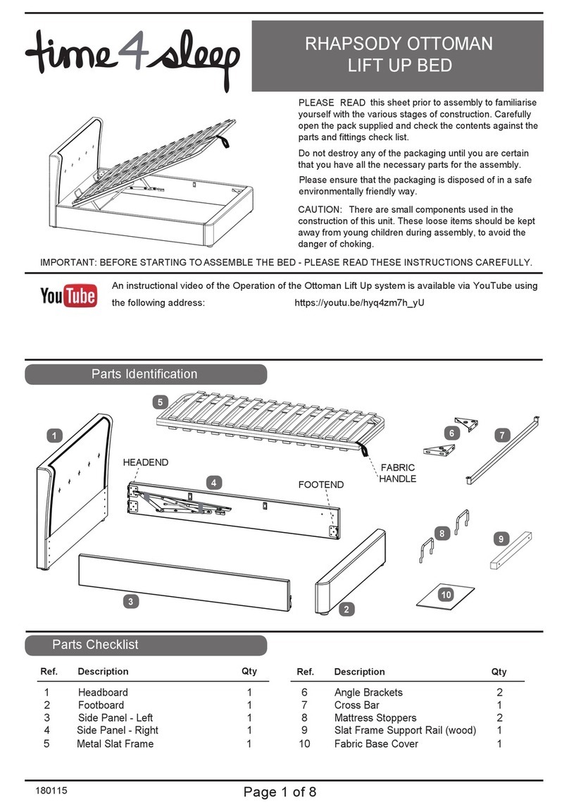 Time4Sleep RHAPSODY OTTOMAN LIFT UP BED User manual Time4Sleep RHAPSODY OTTOMAN LIFT UP BED User manual