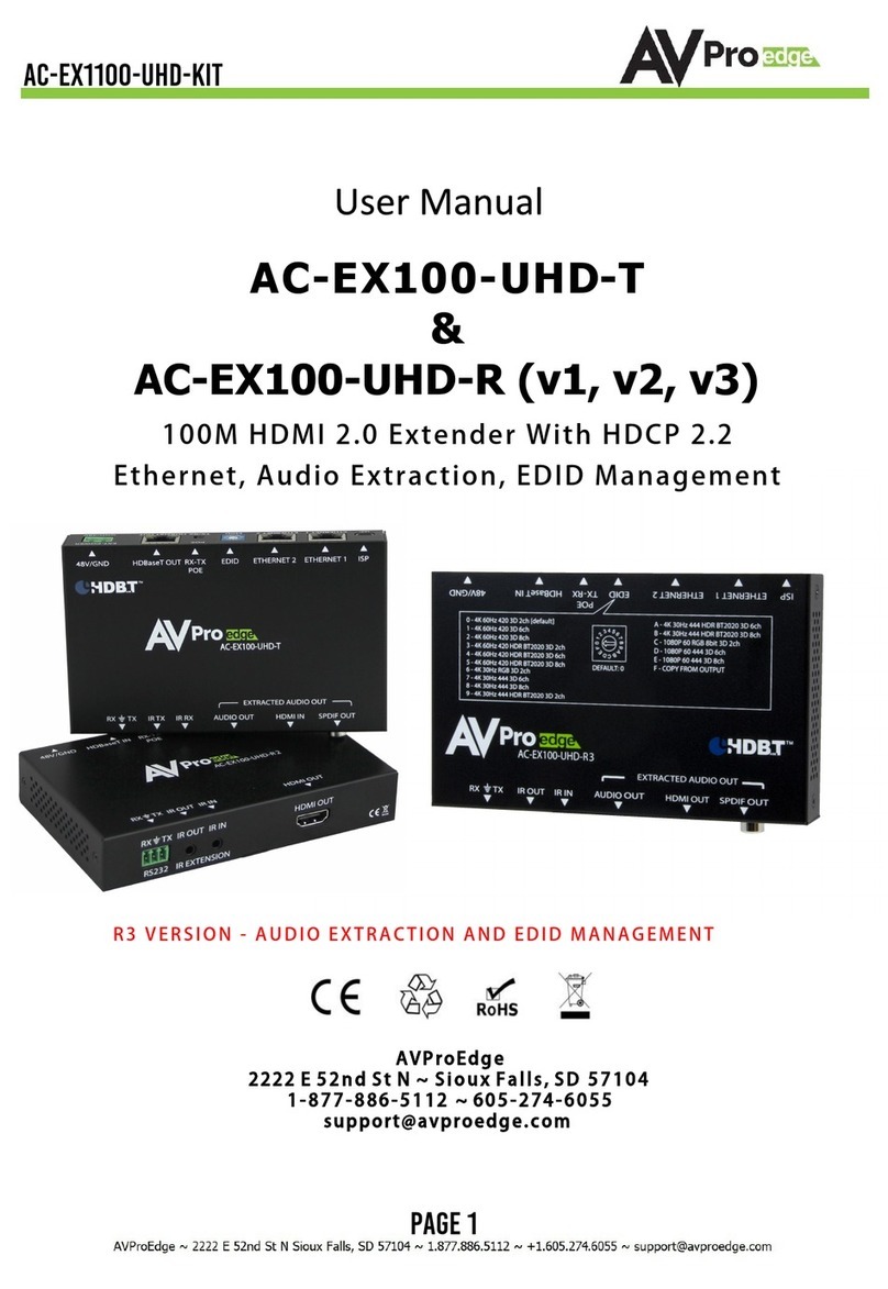 AVPro Edge AC-EX100-UHD-T User manual AVPro Edge AC-EX100-UHD-T User manual