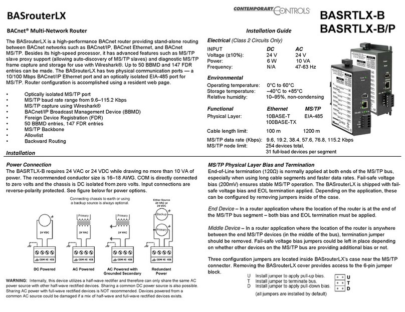 Contemporary Controls BACnet BASrouterLX installation guide