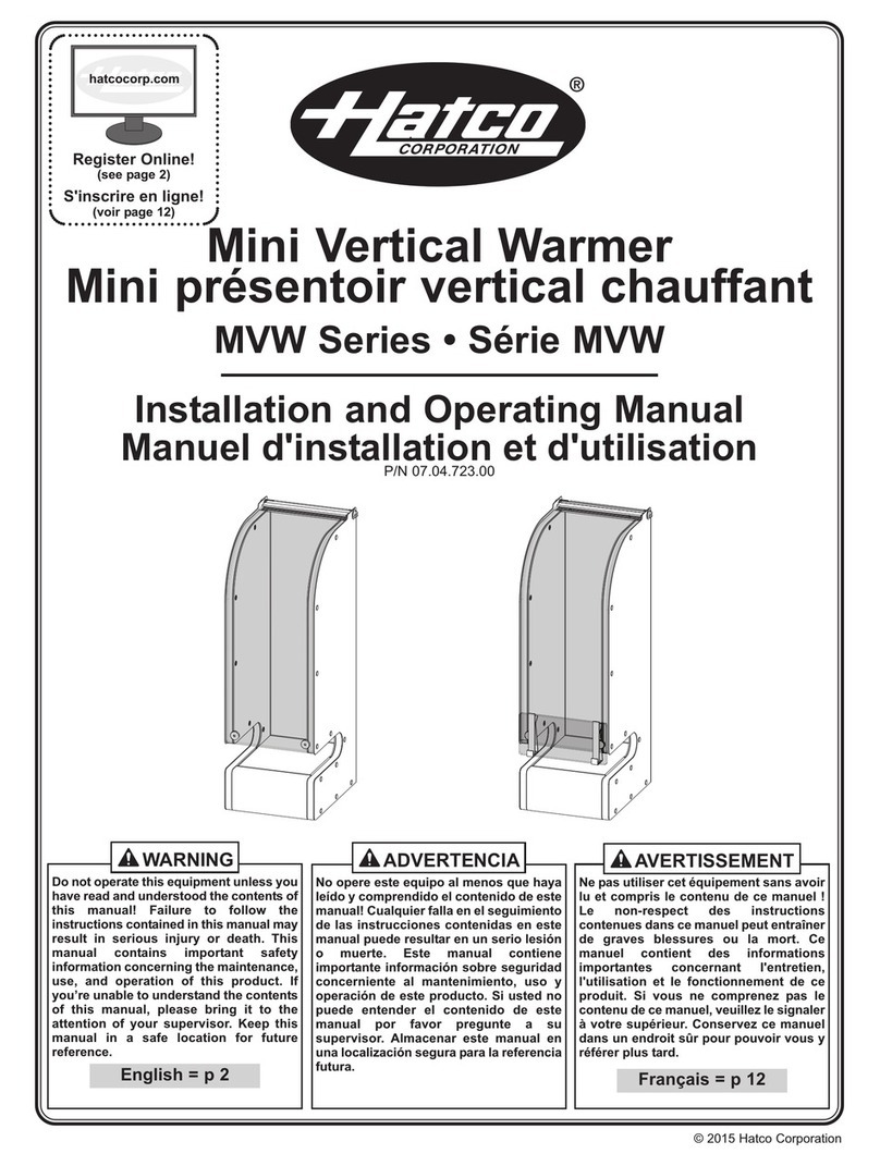 Hatco MVW Series User manual