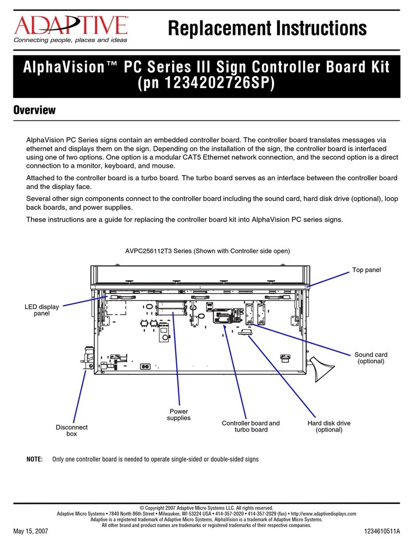 Adaptive AlphaVision III PC Series Replacement instructions Adaptive AlphaVision III PC Series Replacement instructions